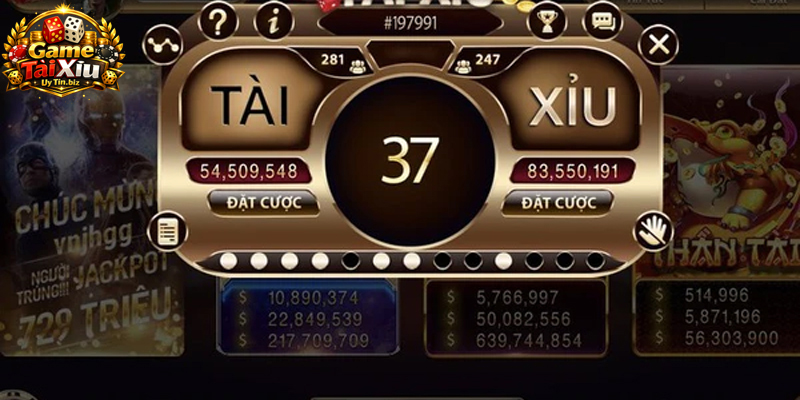 Dùng xu ảo để đặt Tài hoặc Xỉu trong mỗi phiên